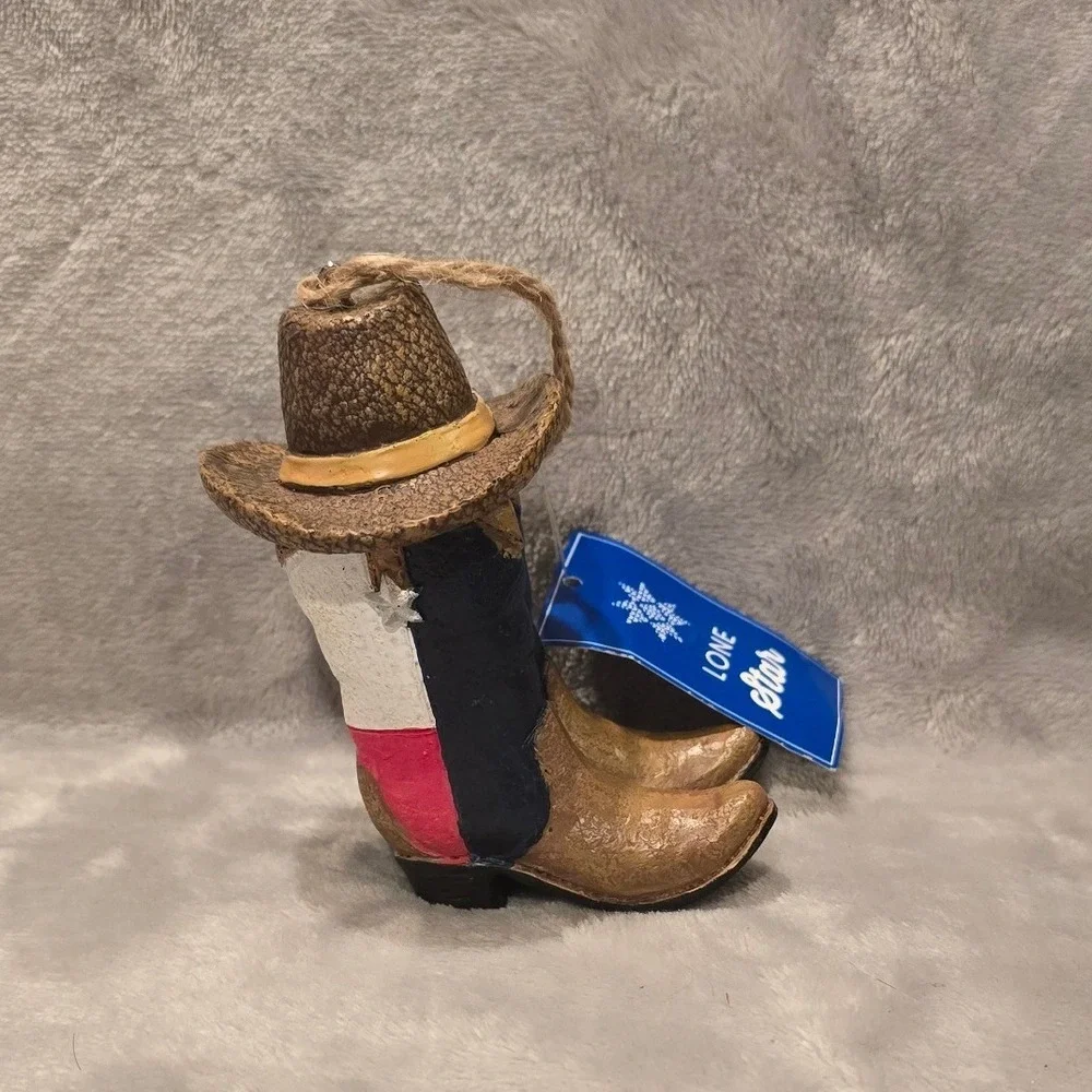 Lone‎ Star Home Sweet Texas Cowboy Boots and Hat Christmas Ornament New With Tag